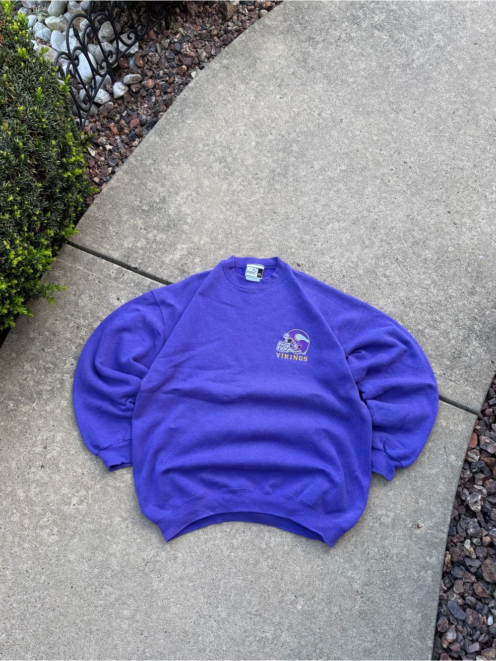 Vintage 90s Minnesota Vikings Crewneck Sweatshirt Puma NFL Embroidered Size XL